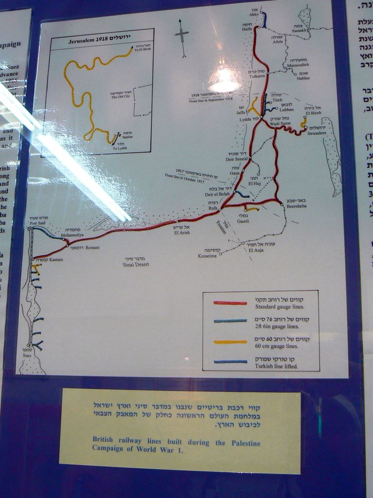 Линии британской железной дороги в Синайской пустыни и