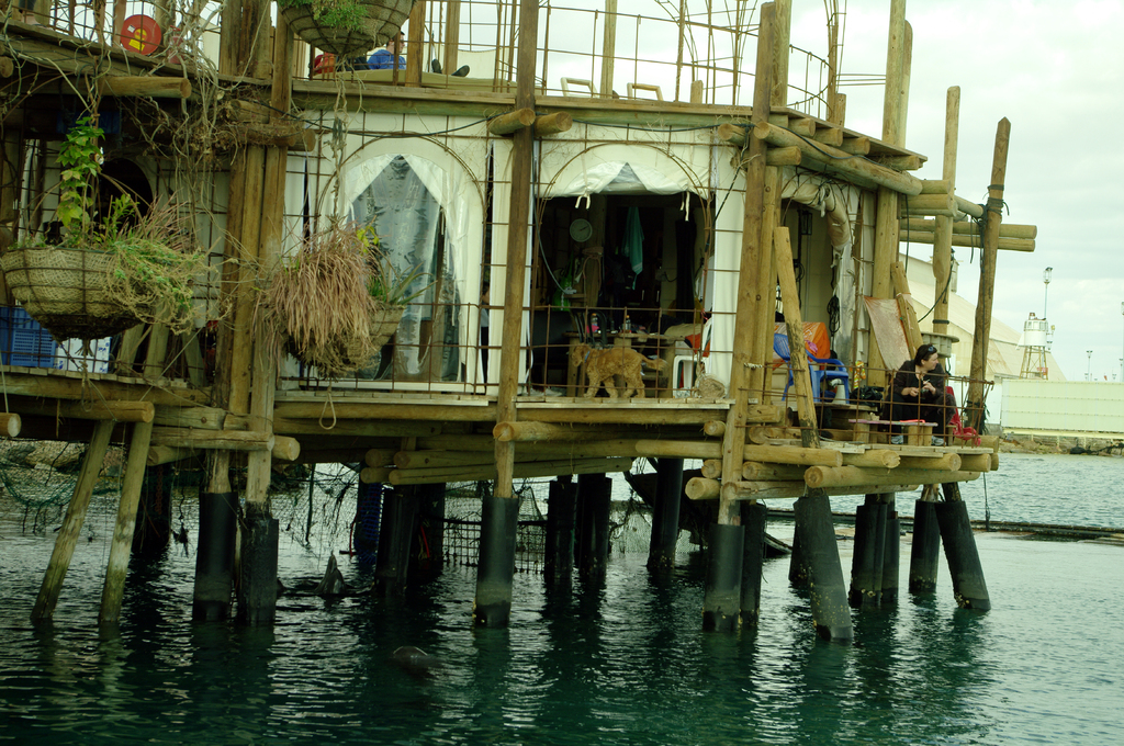 А в этом доме на сваях обитает персонал